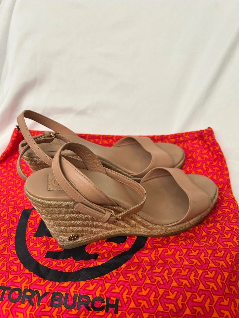 Tory Burch Leather Ankle-Strap Wedge Sandals